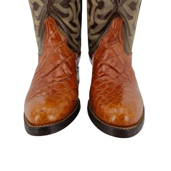 MINT Alligator El Rey Tony Lama 6.5B Honey Brown Cowboy Cowgirl Western Boots - Picture 14 of 16